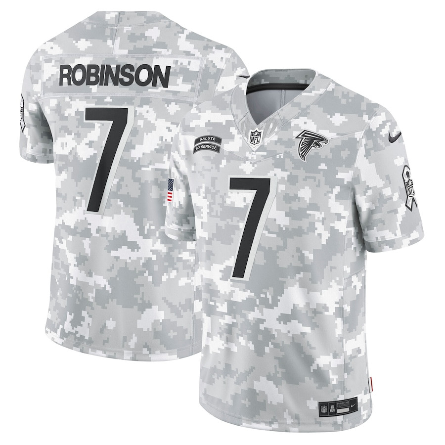 Bijan Robinson #7 Atlanta Falcons Salute To Service Limited Jersey - Men's | Arctic Camo