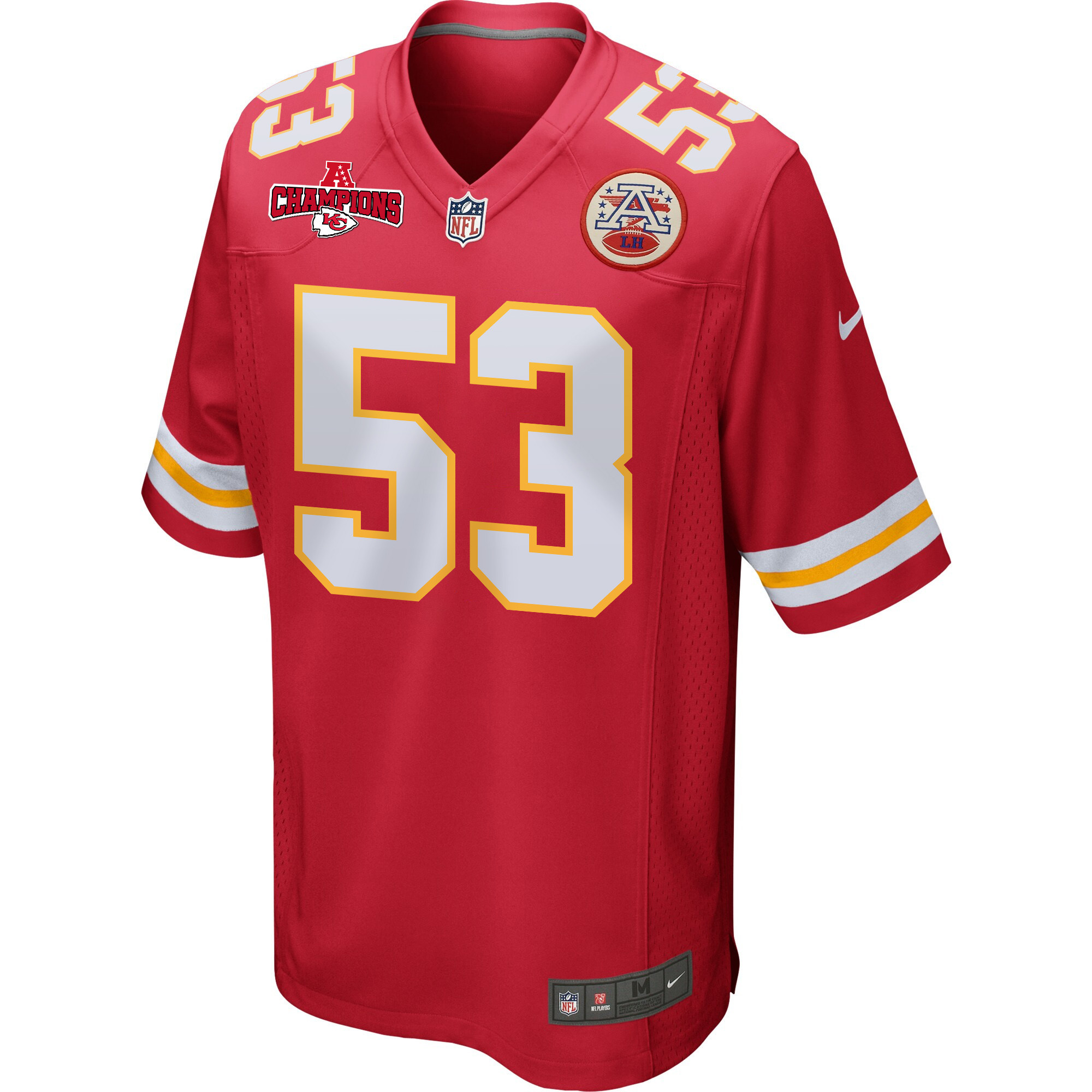 Alternative view of BJ Thompson #53 Kansas City Chiefs Game Jersey - Men's | Red