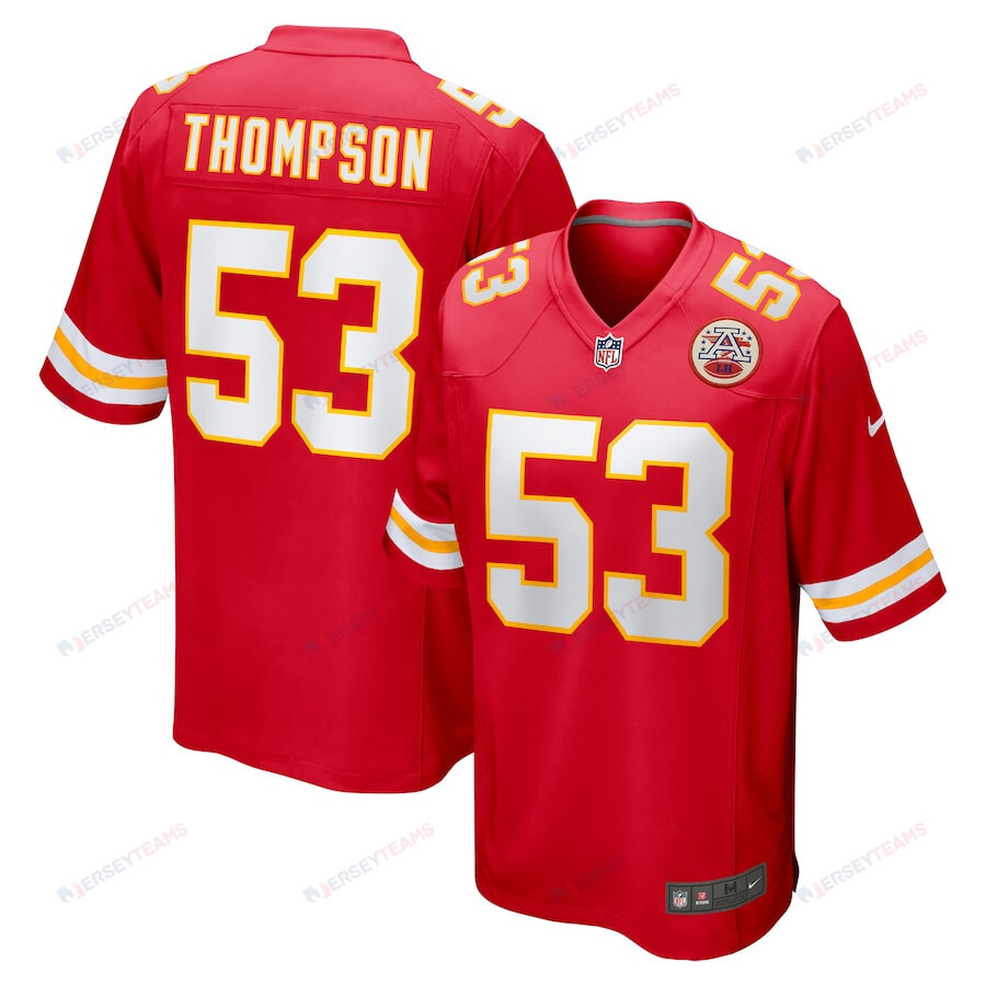 BJ Thompson #53 Kansas City Chiefs Game Jersey - Men's | Red