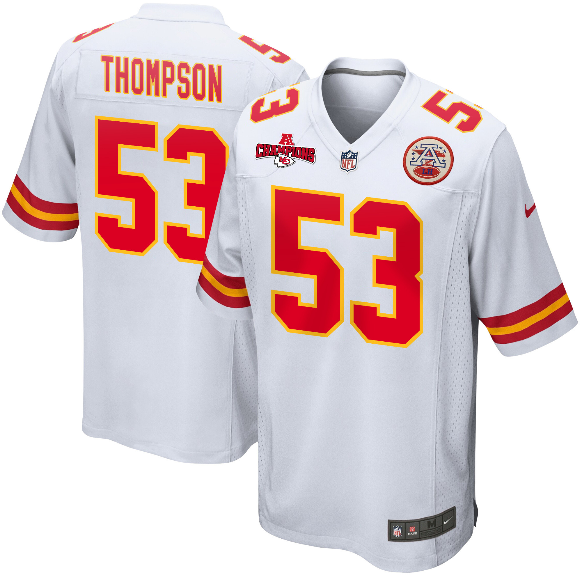 BJ Thompson #53 Kansas City Chiefs Game Jersey - Men's | White
