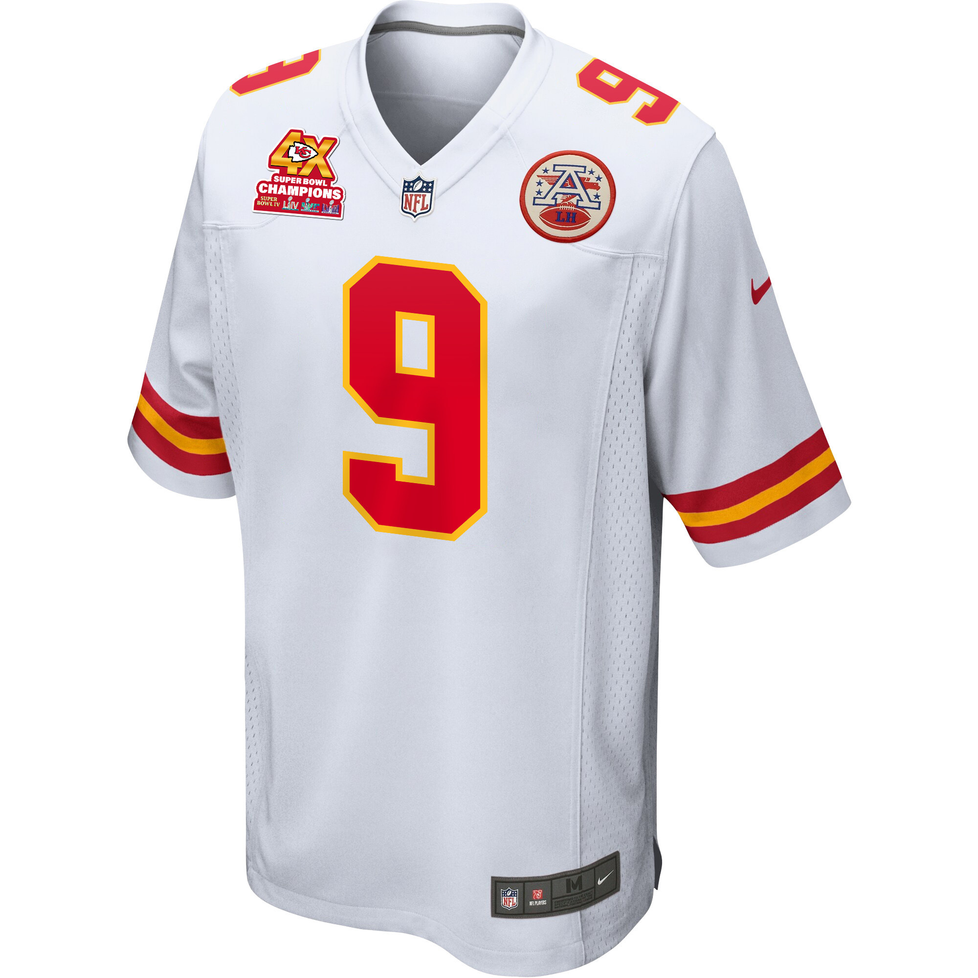 Alternative view of Blaine Gabbert #9 Kansas City Chiefs Super Bowl LVIII Champions 4X Game Jersey - Men's | White
