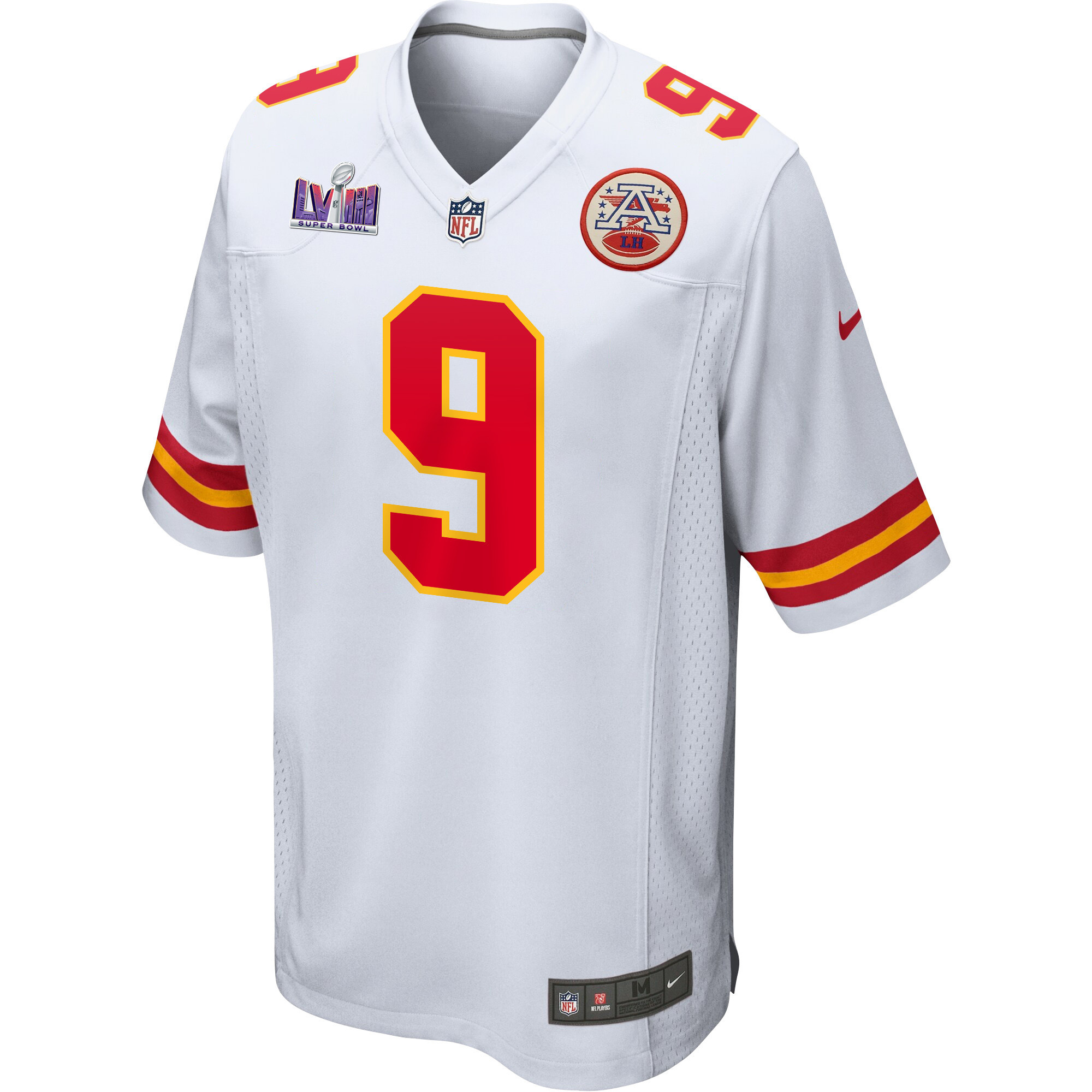 Alternative view of Blaine Gabbert #9 Kansas City Chiefs Super Bowl LVIII Patch Game Jersey - Men's | White