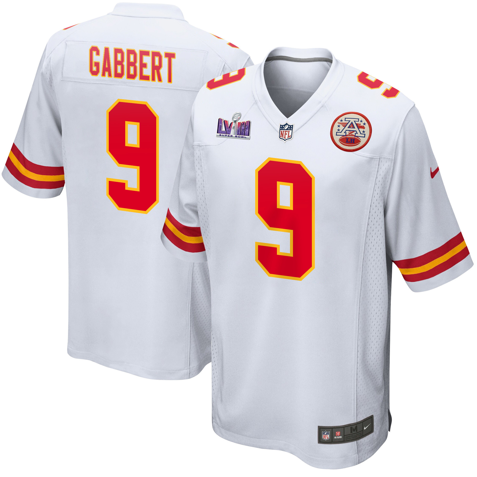 Blaine Gabbert #9 Kansas City Chiefs Super Bowl LVIII Patch Game Jersey - Men's | White