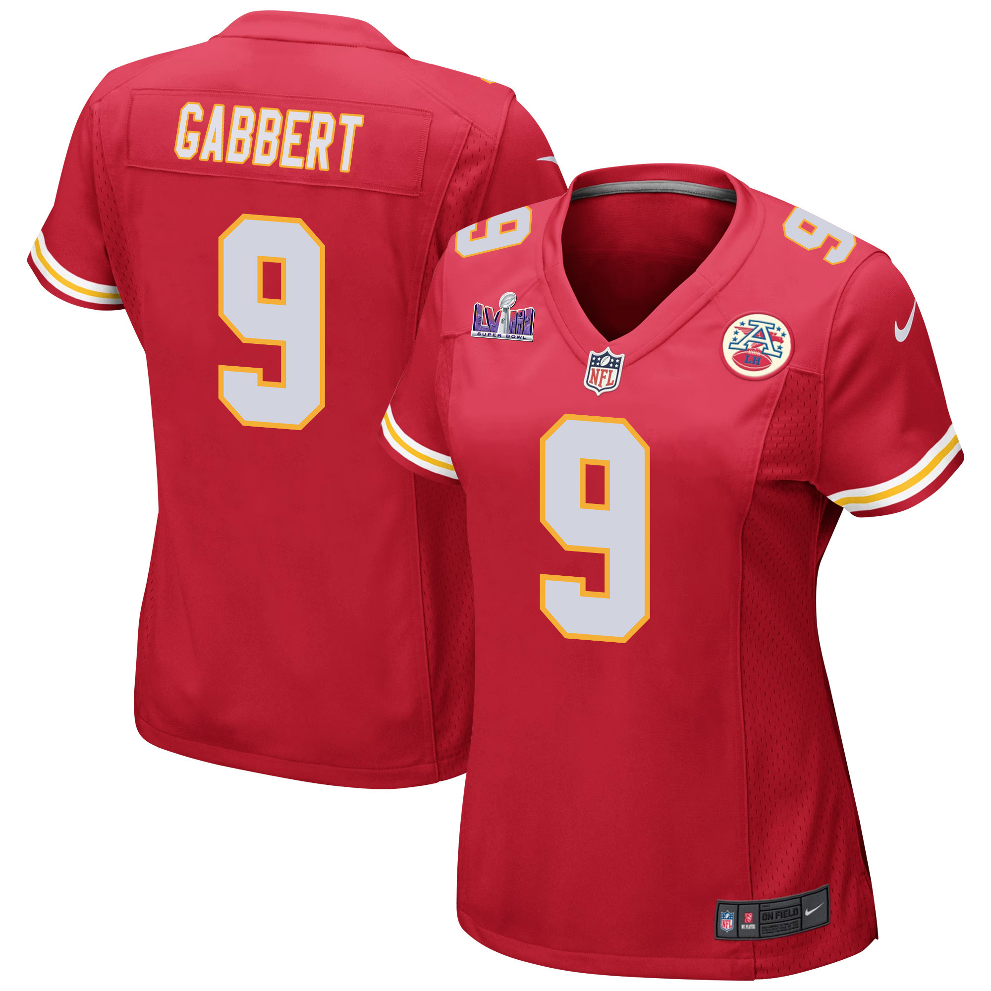Blaine Gabbert #9 Kansas City Chiefs Super Bowl LVIII Patch Game Jersey - Women's | Red