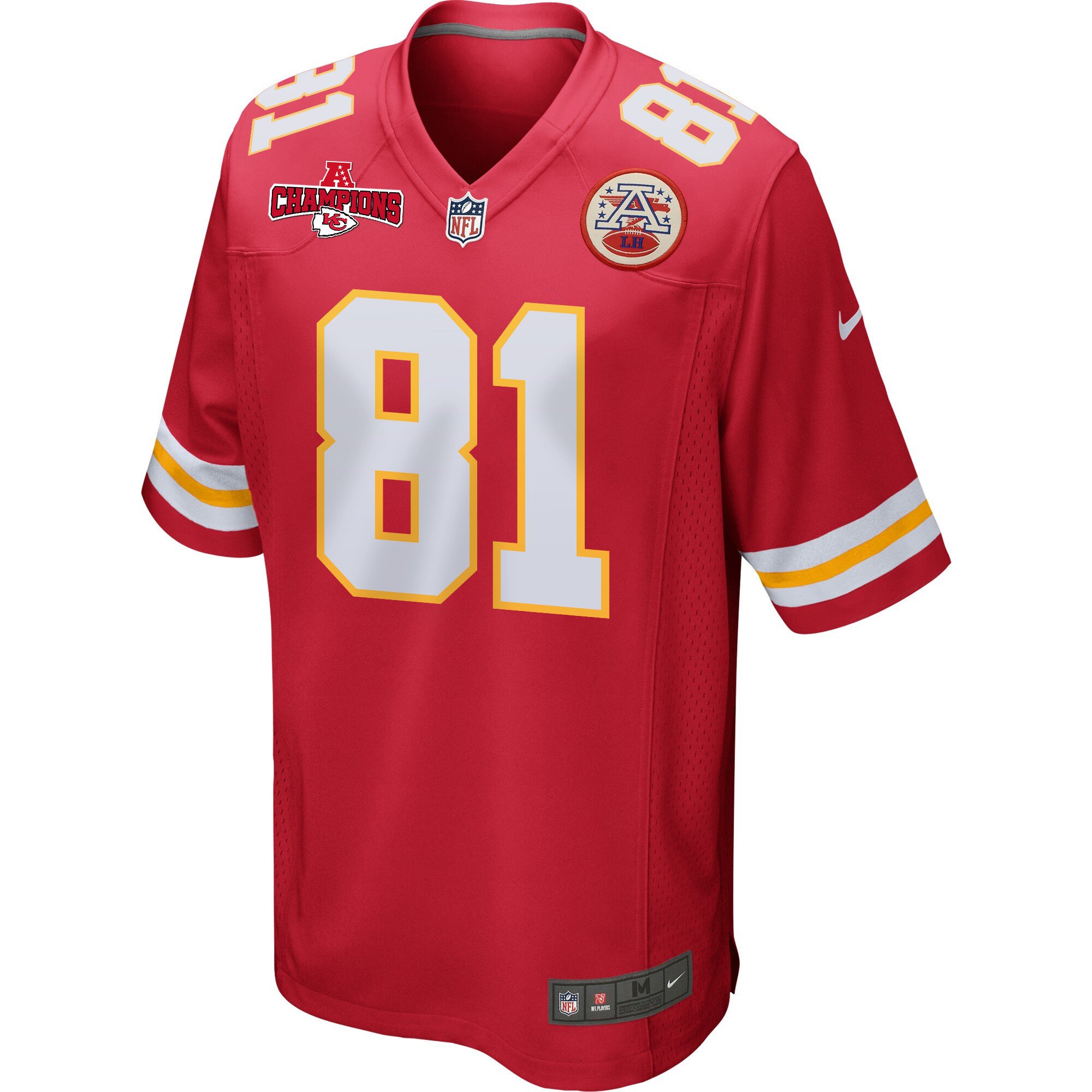 Alternative view of Blake Bell #81 Kansas City Chiefs Game Jersey - Men's | Red