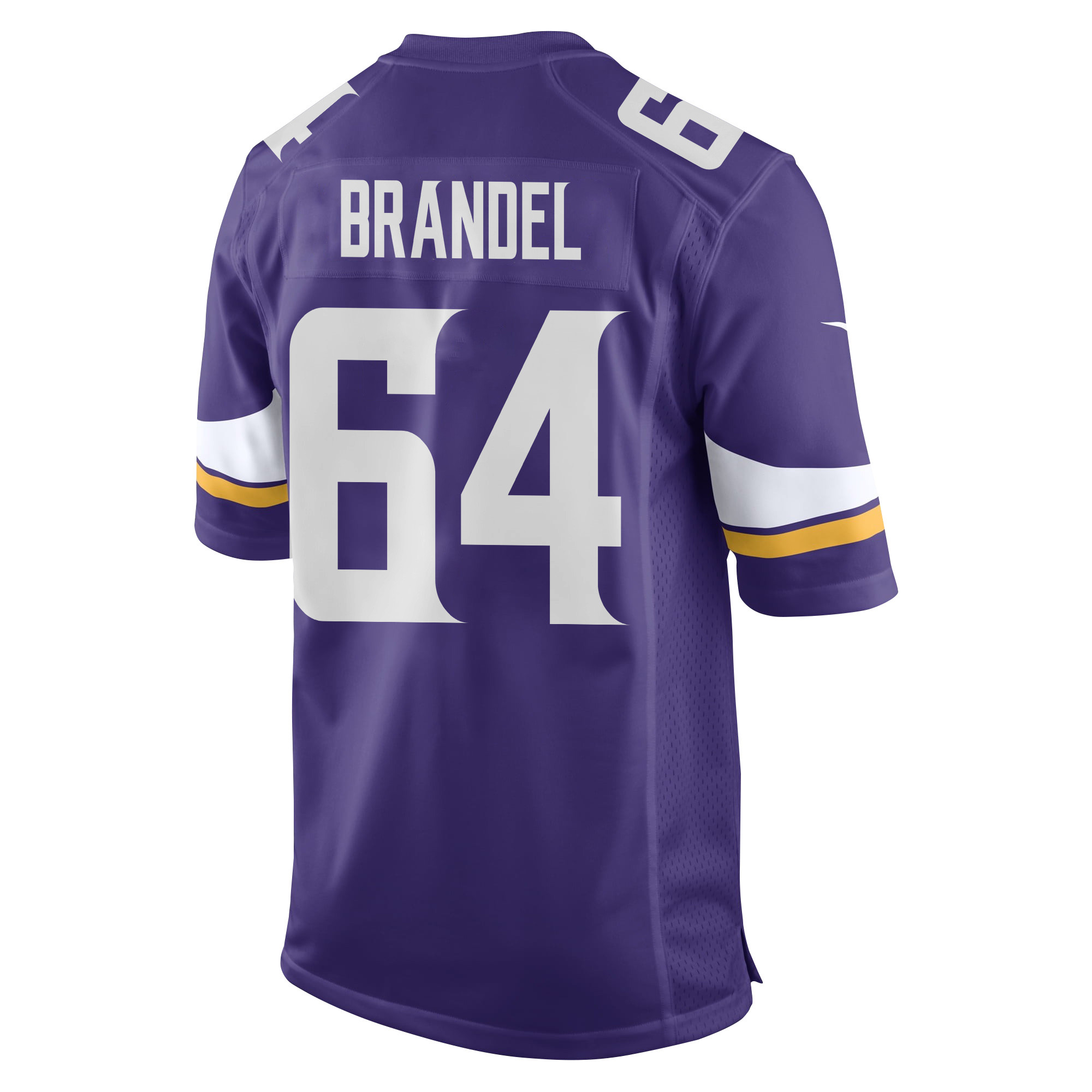 Alternative view of Blake Brandel #64 Minnesota Vikings Super Bowl LIX Game Jersey - Men's | Purple