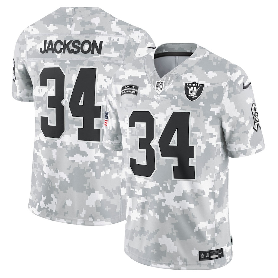 Bo Jackson #34 Las Vegas Raiders Salute To Service Limited Jersey - Men's | Arctic Camo