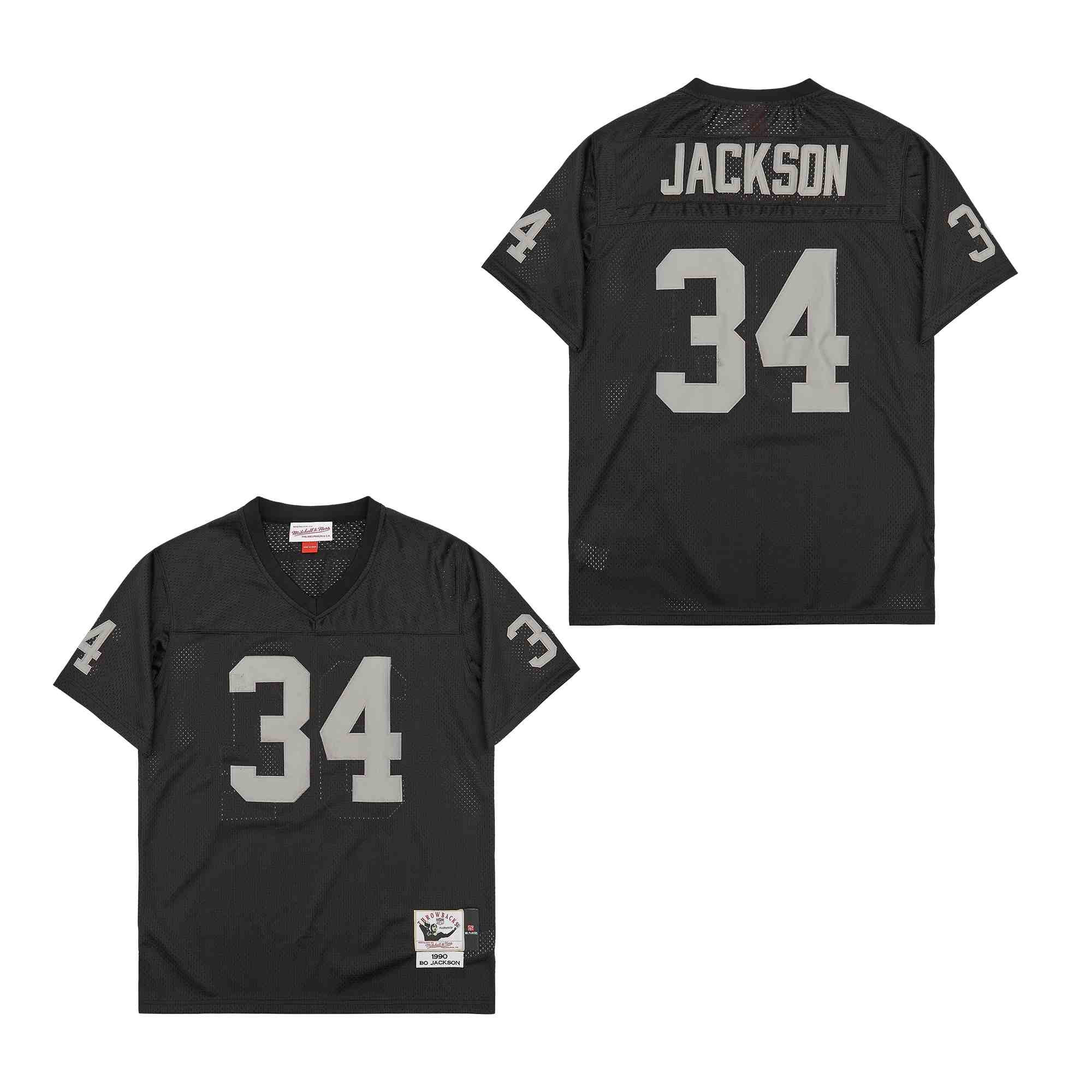 Alternative view of Bo Jackson #34 Las Vegas Raiders Throwback Game Jersey - Men's | Black