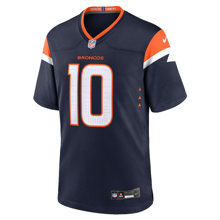 Alternative view of Bo Nix #10 Denver Broncos Alternate Game Jersey - Men's | Navy