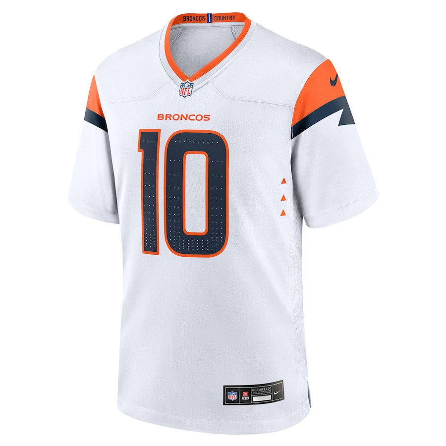 Alternative view of Bo Nix #10 Denver Broncos Game Jersey - Men's | White