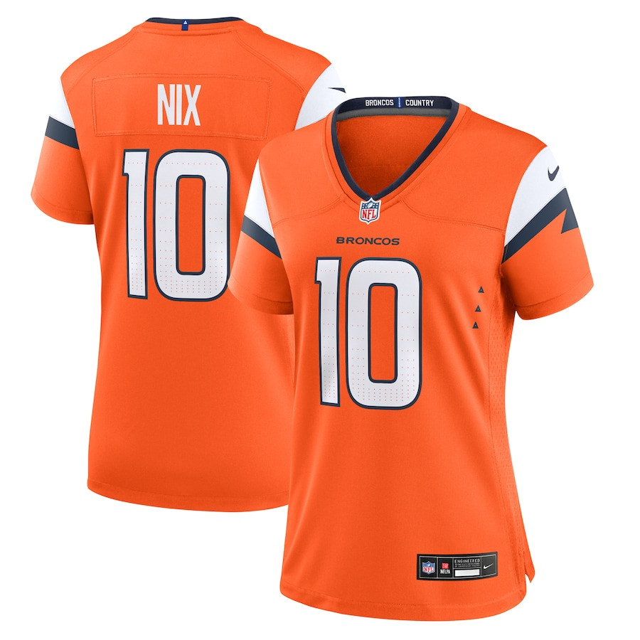 Bo Nix #10 Denver Broncos Game Jersey - Women's | Orange