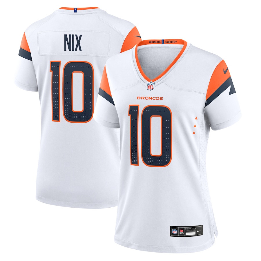 Bo Nix #10 Denver Broncos Game Jersey - Women's | White