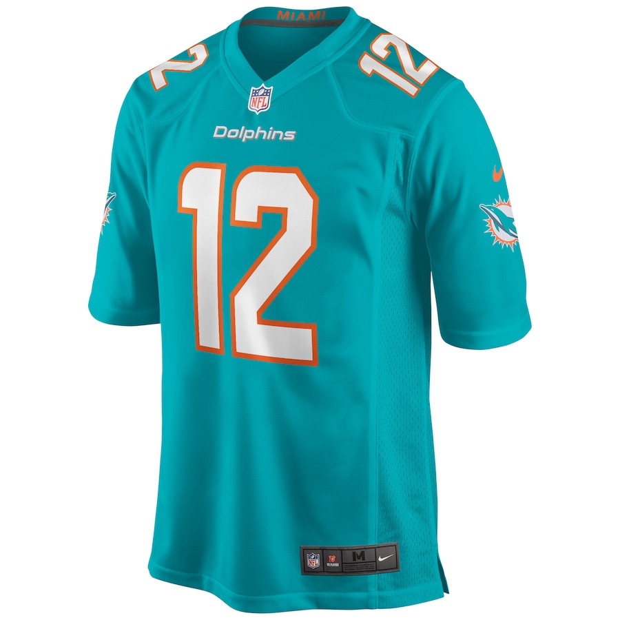 Alternative view of Bob Griese #12 Miami Dolphins Game Jersey - Men's | Aqua