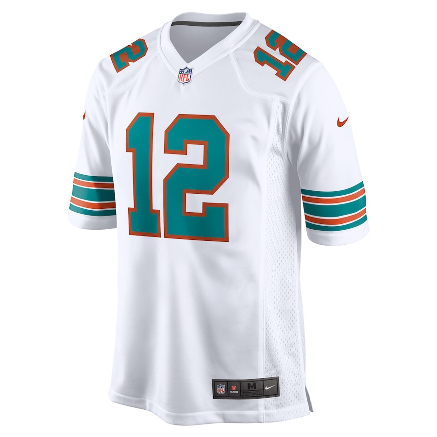 Alternative view of Bob Griese #12 Miami Dolphins Game Jersey - Men's | White
