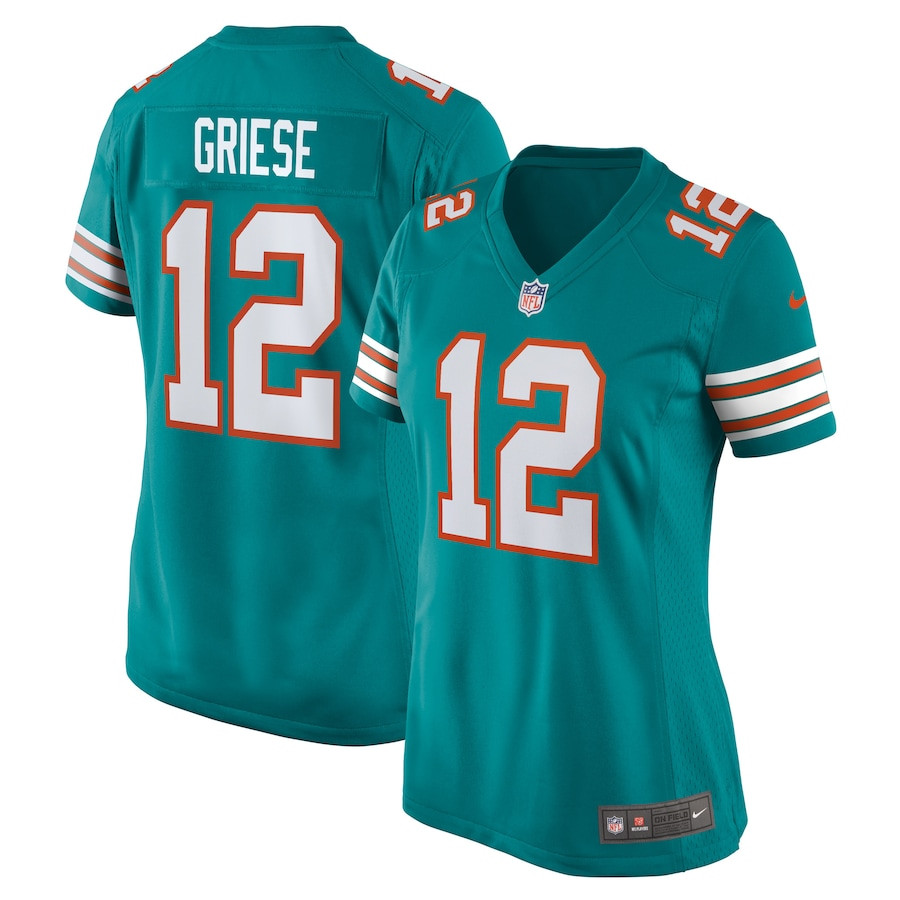Bob Griese #12 Miami Dolphins Game Jersey - Women's | Aqua