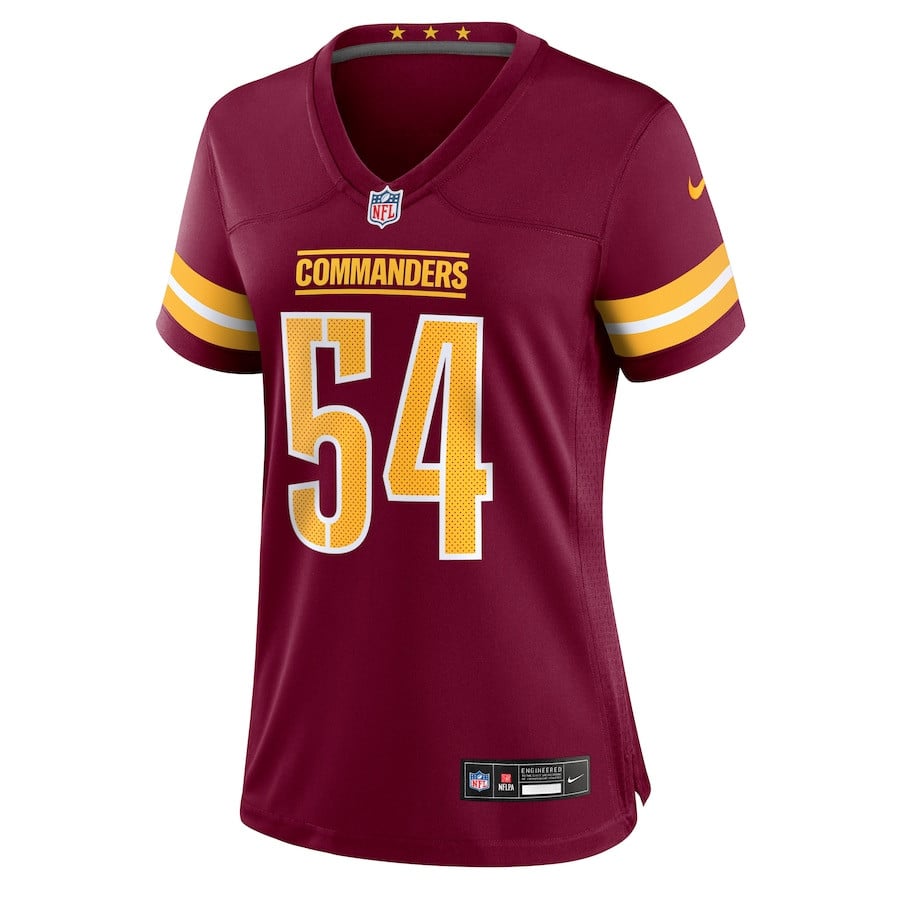 Alternative view of Bobby Wagner #54 Washington Commanders Game Jersey - Women's | Burgundy