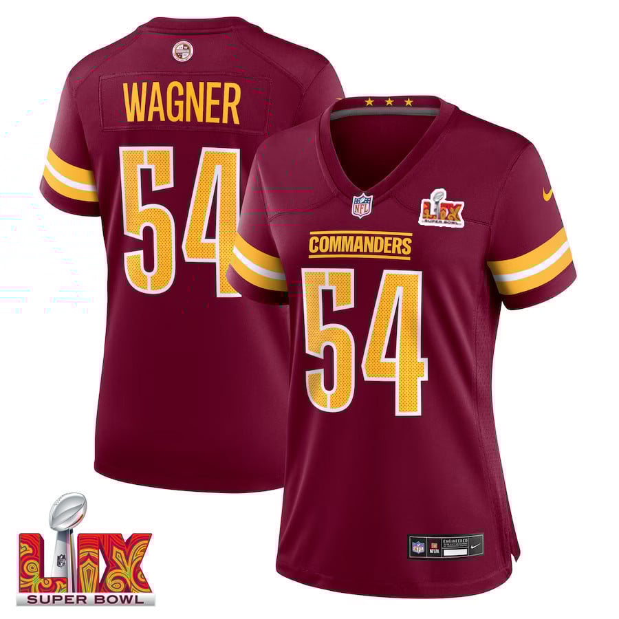 Bobby Wagner #54 Washington Commanders Super Bowl LIX Game Jersey - Women's | Burgundy