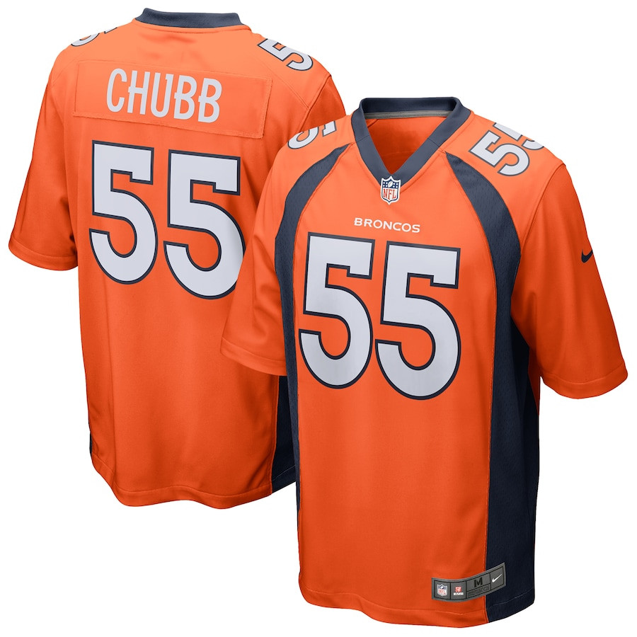 Bradley Chubb #55 Denver Broncos Game Jersey - Men's | Orange