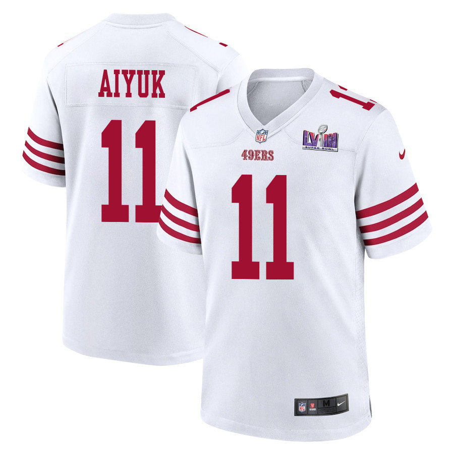 Brandon Aiyuk #11 San Francisco 49ers Super Bowl LVIII Patch Game Jersey - Men's | White
