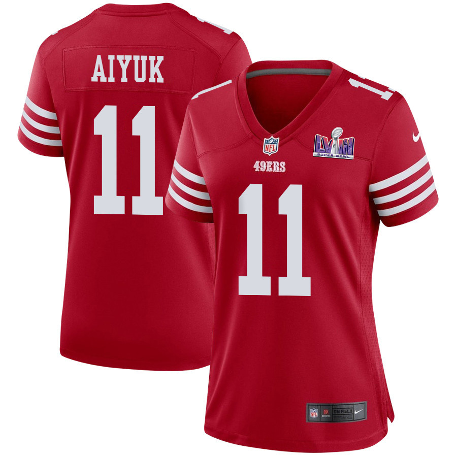 Brandon Aiyuk #11 San Francisco 49ers Super Bowl LVIII Patch Game Jersey - Women's | Scarlet