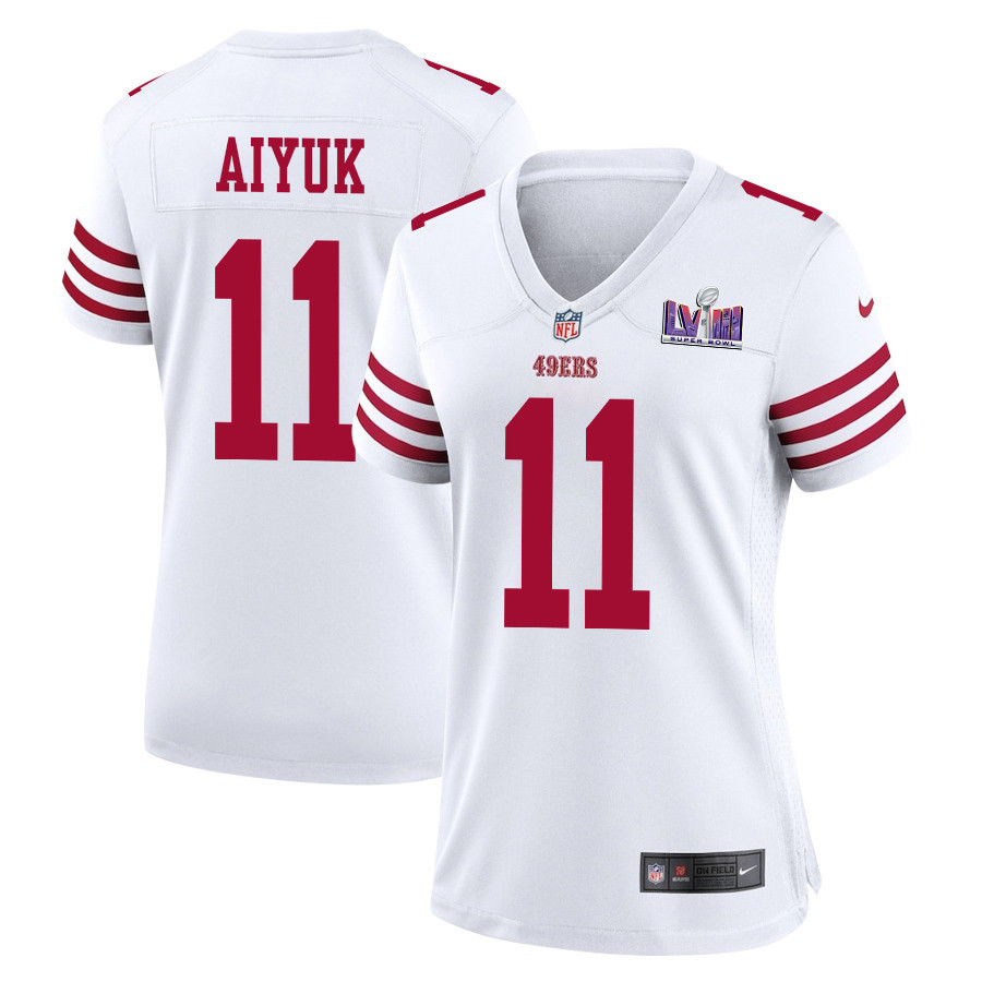 Brandon Aiyuk #11 San Francisco 49ers Super Bowl LVIII Patch Game Jersey - Women's | White