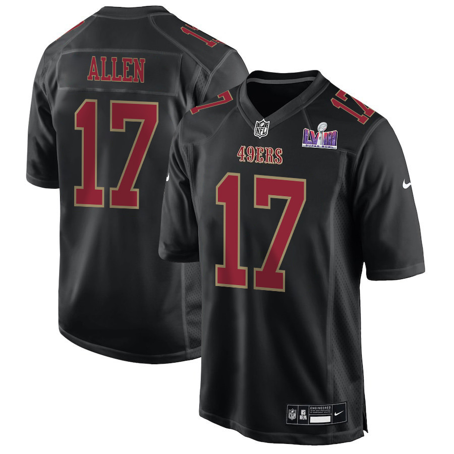 Brandon Allen #17 San Francisco 49ers Super Bowl LVIII Patch Game Jersey - Men's | Carbon Black