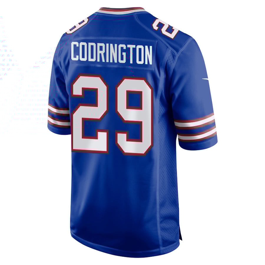 Alternative view of Brandon Codrington #29 Buffalo Bills Super Bowl LIX Game Jersey - Men's | Royal