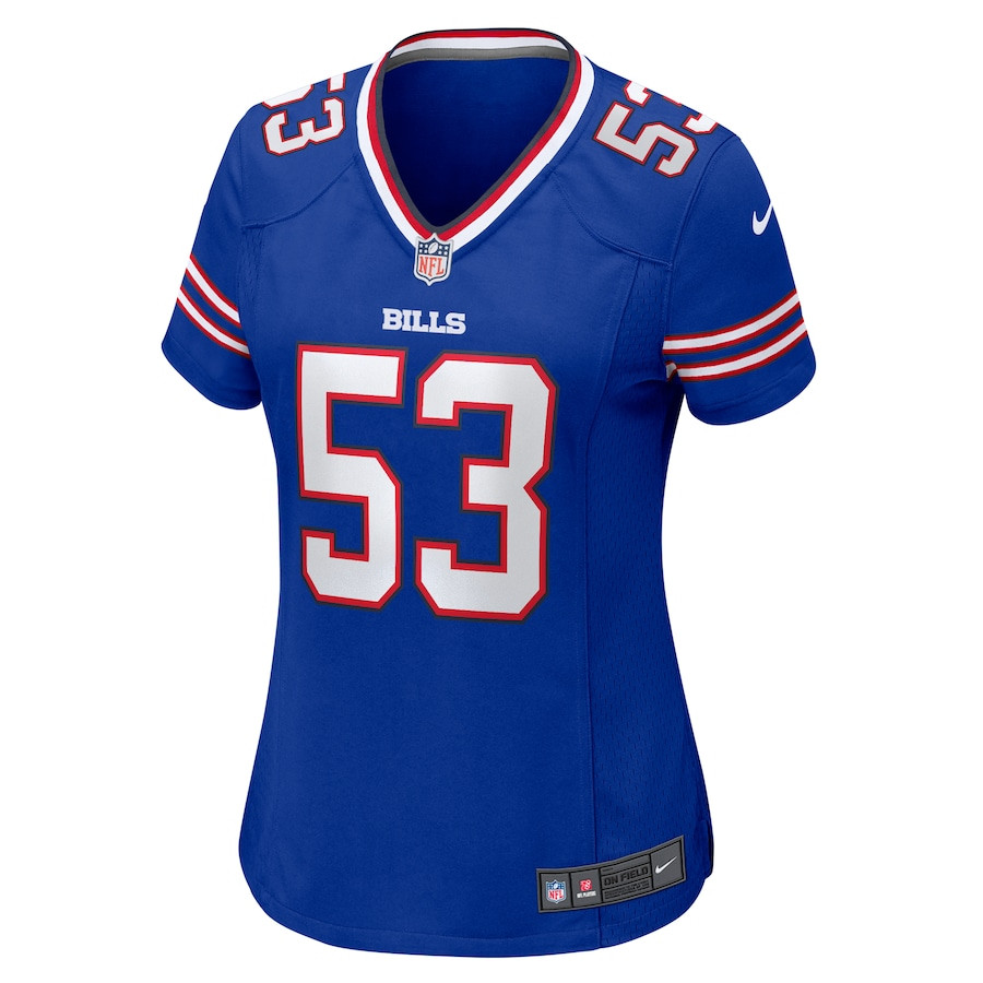 Alternative view of Branson Deen #53 Buffalo Bills Game Jersey - Women's | Royal