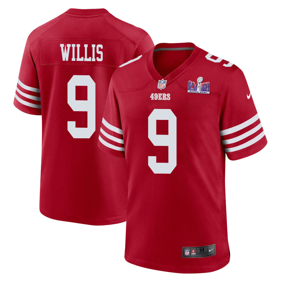 Brayden Willis #9 San Francisco 49ers Super Bowl LVIII Patch Game Jersey - Men's | Scarlet