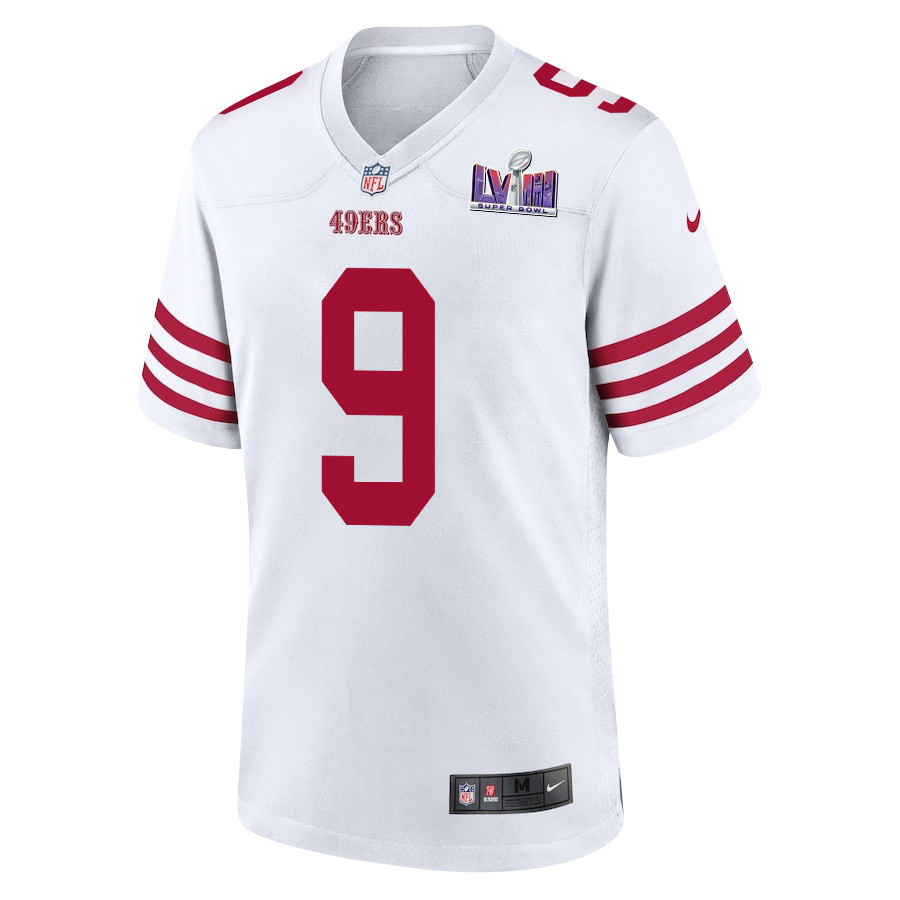 Alternative view of Brayden Willis #9 San Francisco 49ers Super Bowl LVIII Patch Game Jersey - Men's | White
