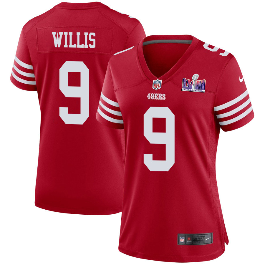 Brayden Willis #9 San Francisco 49ers Super Bowl LVIII Patch Game Jersey - Women's | Scarlet