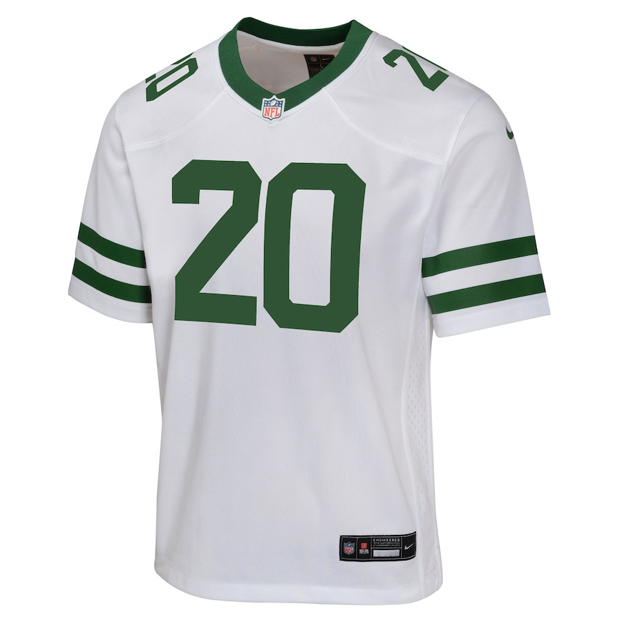 Alternative view of Breece Hall #20 New York Jets Game Jersey - Youth | Legacy White
