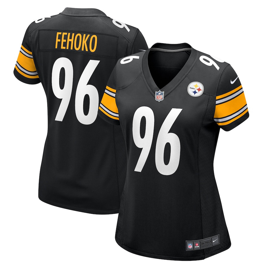 Breiden Fehoko #96 Pittsburgh Steelers Game Jersey - Women's | Black