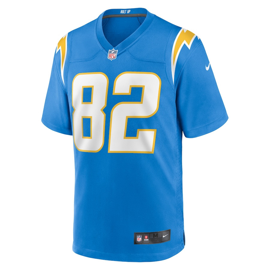 Alternative view of Brenden Rice #82 Los Angeles Chargers Game Jersey - Men's | Powder Blue