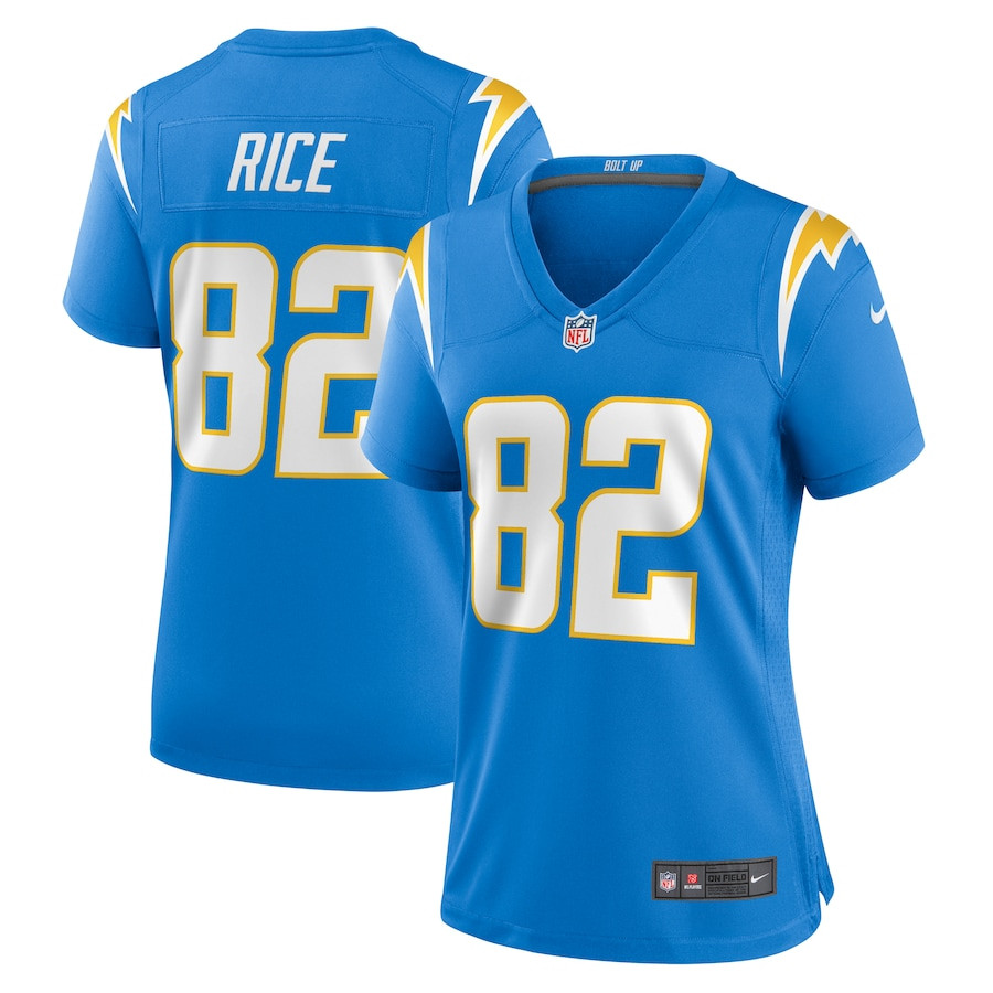 Brenden Rice #82 Los Angeles Chargers Game Jersey - Women's | Powder Blue