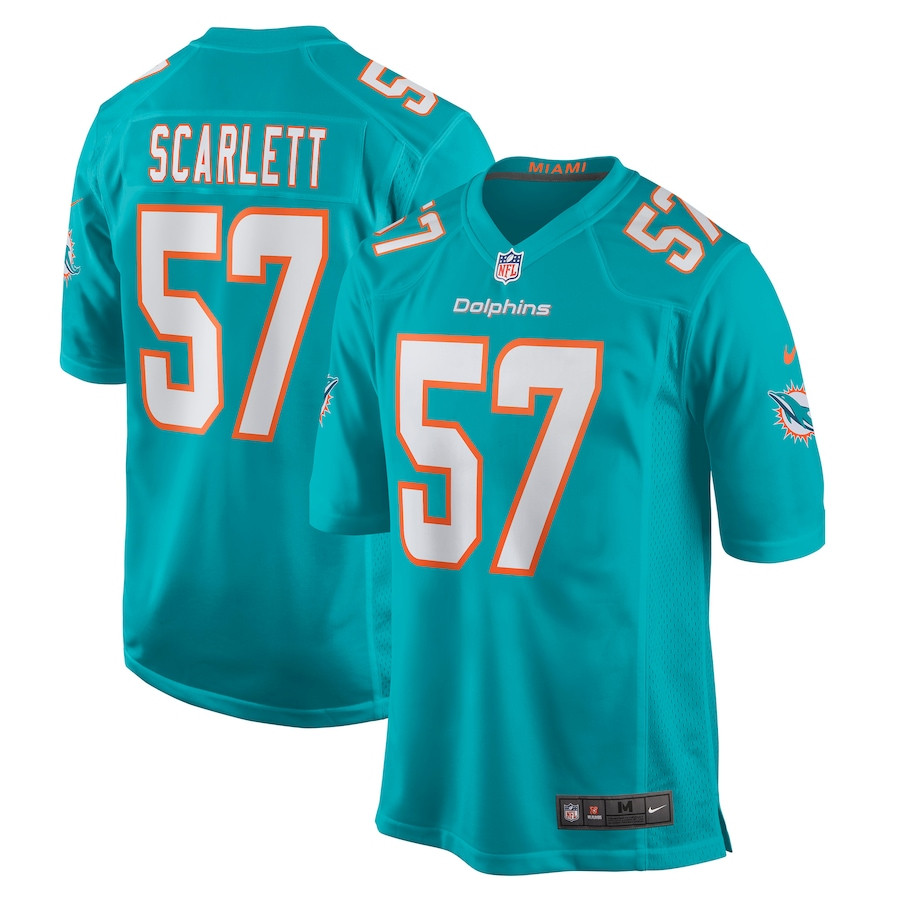 Brennan Scarlett #57 Miami Dolphins Game Jersey - Men's | Aqua