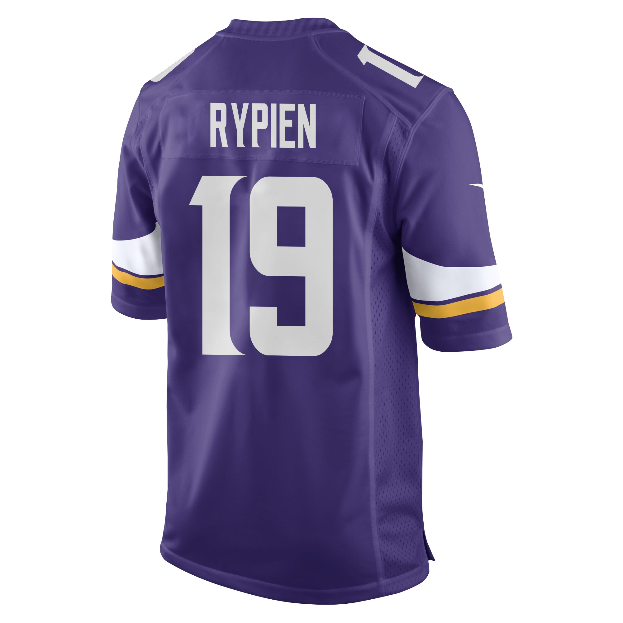 Alternative view of Brett Rypien #19 Minnesota Vikings Super Bowl LIX Game Jersey - Men's | Purple