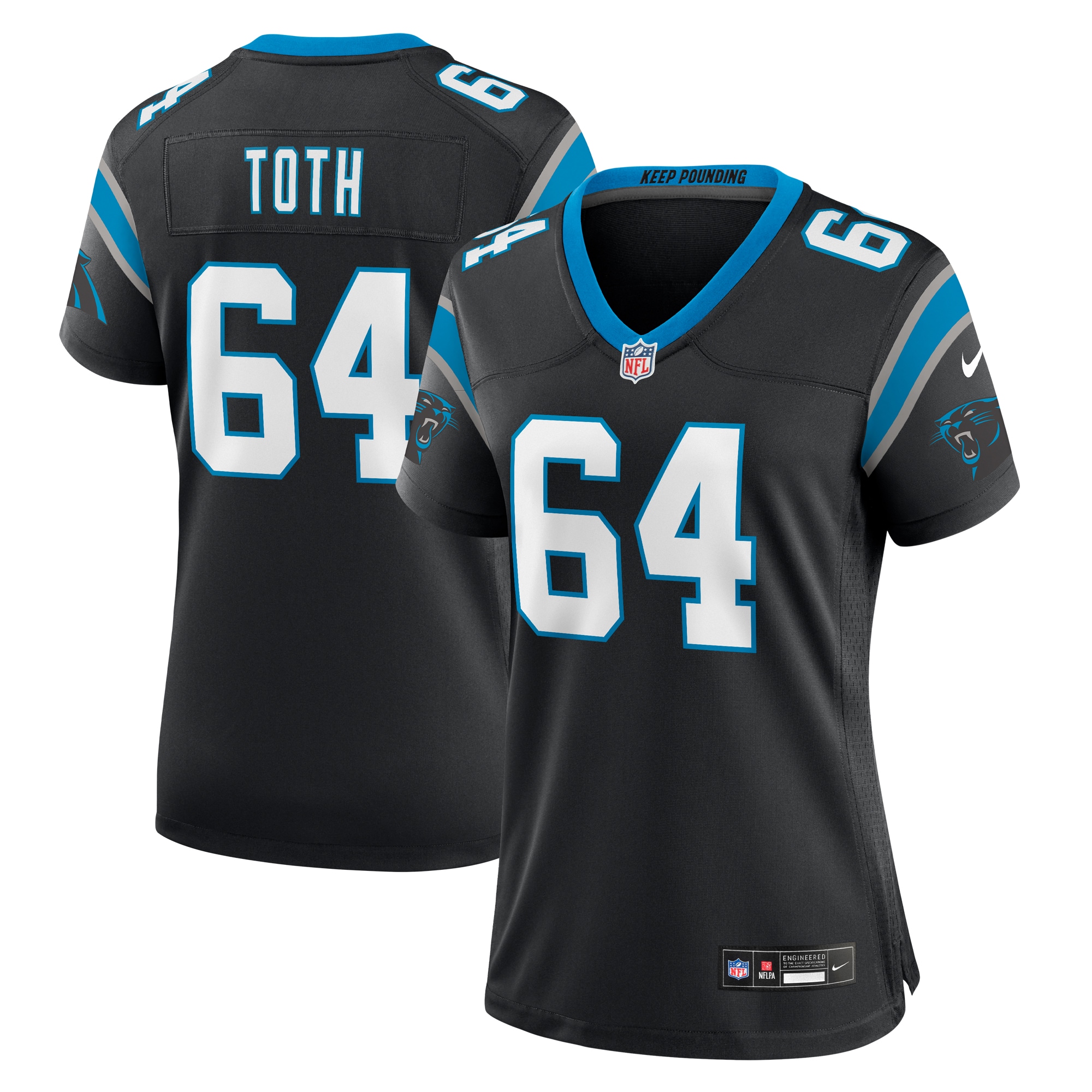 Brett Toth Carolina Panthers Game Jersey - Women's