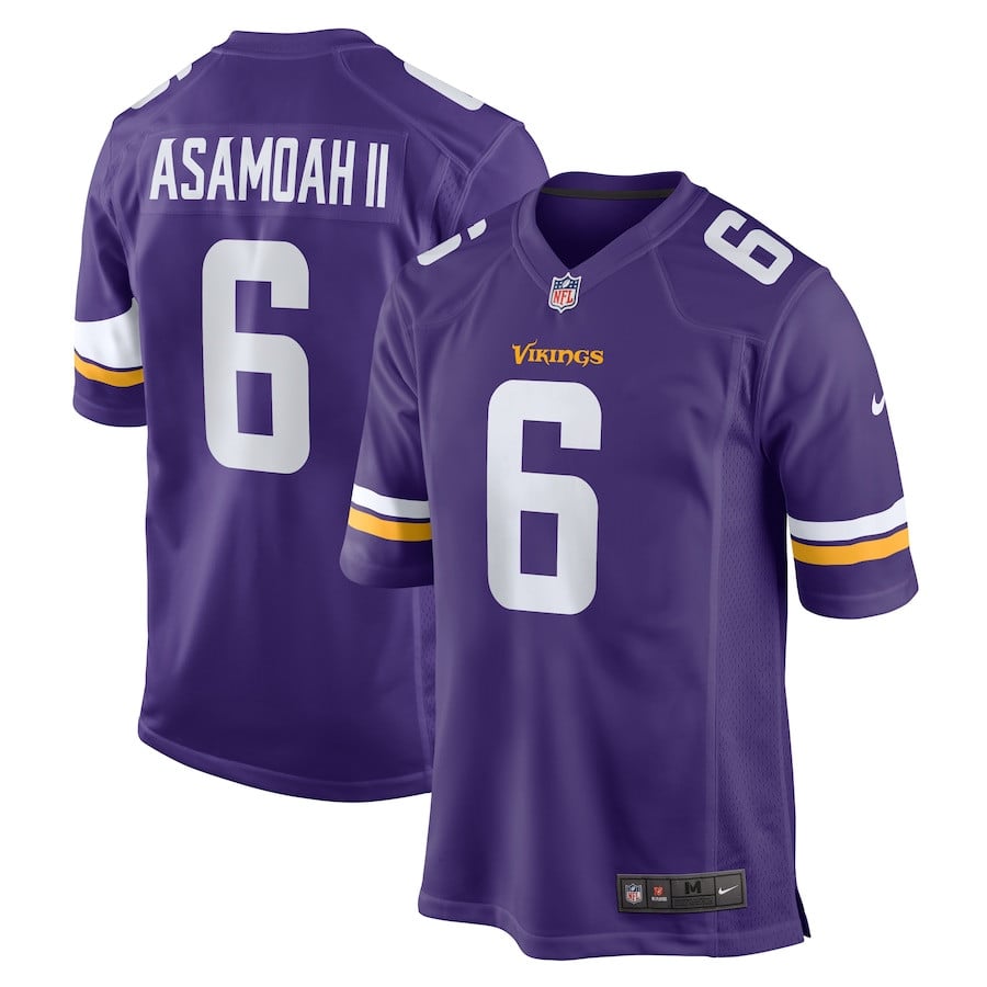 Brian Asamoah II #6 Minnesota Vikings Game Jersey - Men's | Purple