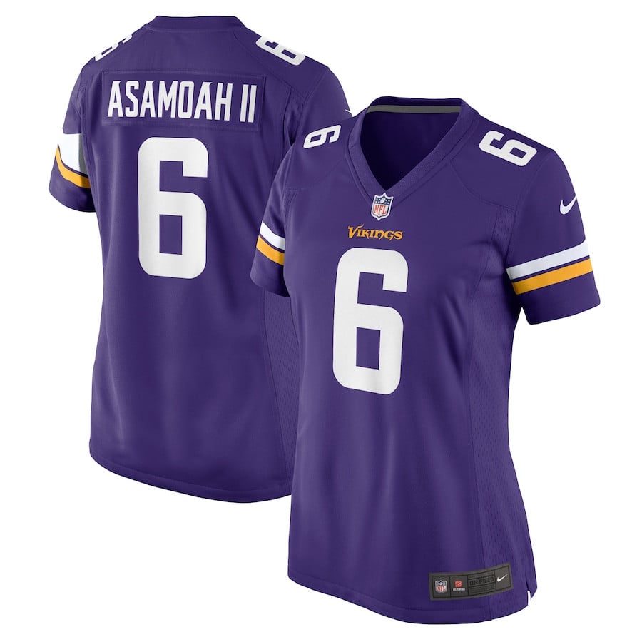 Brian Asamoah II #6 Minnesota Vikings Game Jersey - Women's | Purple