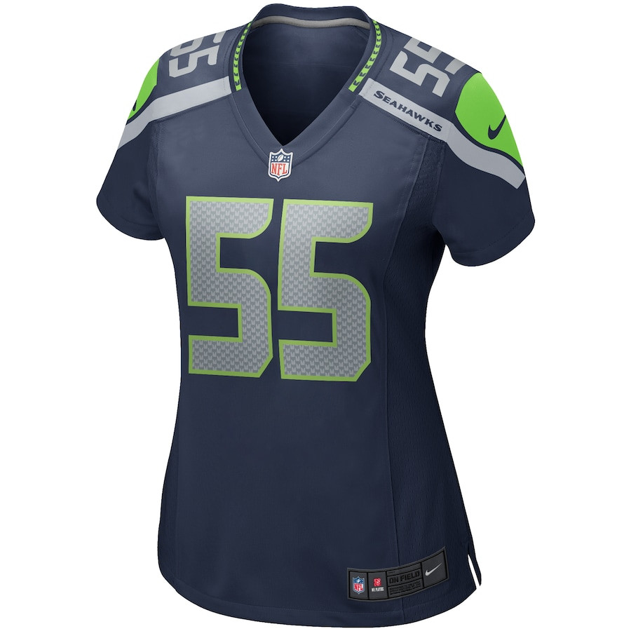 Alternative view of Brian Bosworth #55 Seattle Seahawks Game Jersey - Women's | College Navy