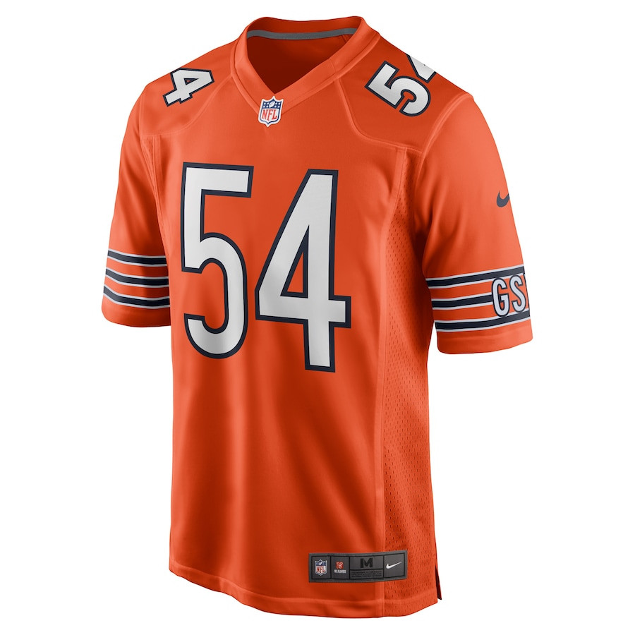 Alternative view of Brian Urlacher #54 Chicago Bears Game Jersey - Men's | Orange
