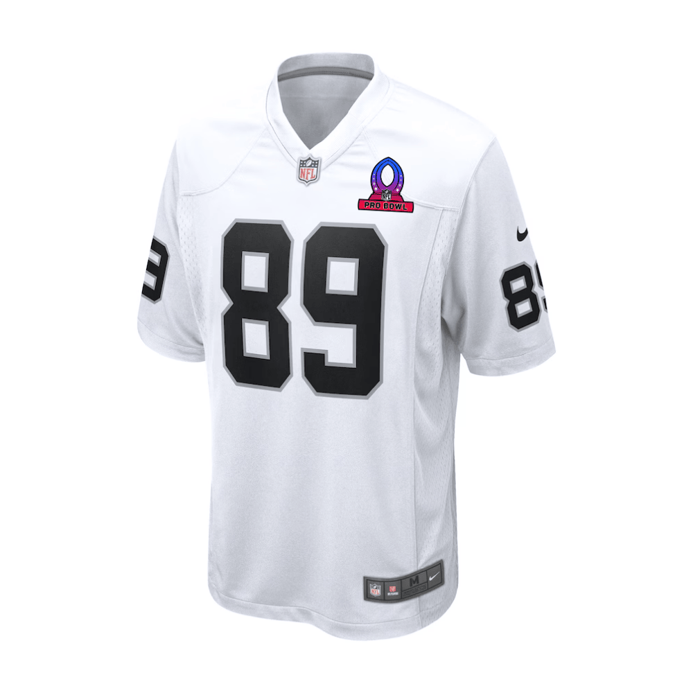 Alternative view of Brock Bowers #89 Las Vegas Raiders Game Jersey - Men's | White