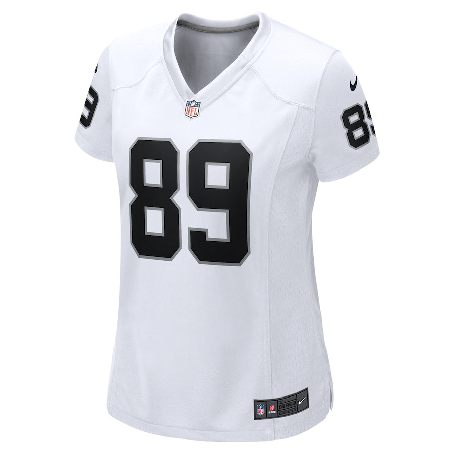 Alternative view of Brock Bowers #89 Las Vegas Raiders Game Jersey - Women's | White