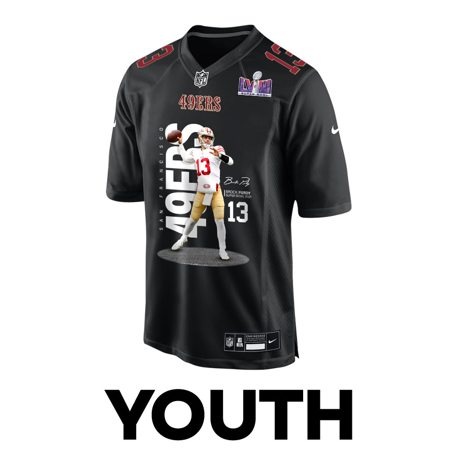 Alternative view of Brock Purdy #13 San Francisco 49ers Game Jersey - Youth | Carbon Black