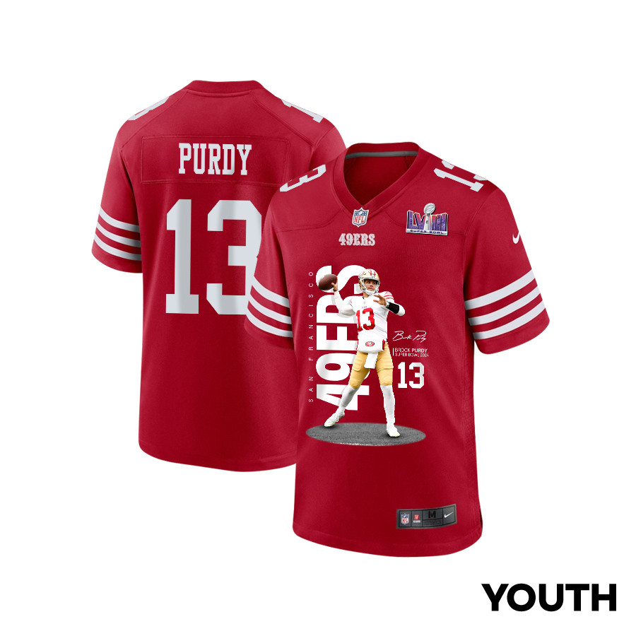 Brock Purdy #13 San Francisco 49ers Game Jersey - Youth | Scarlet