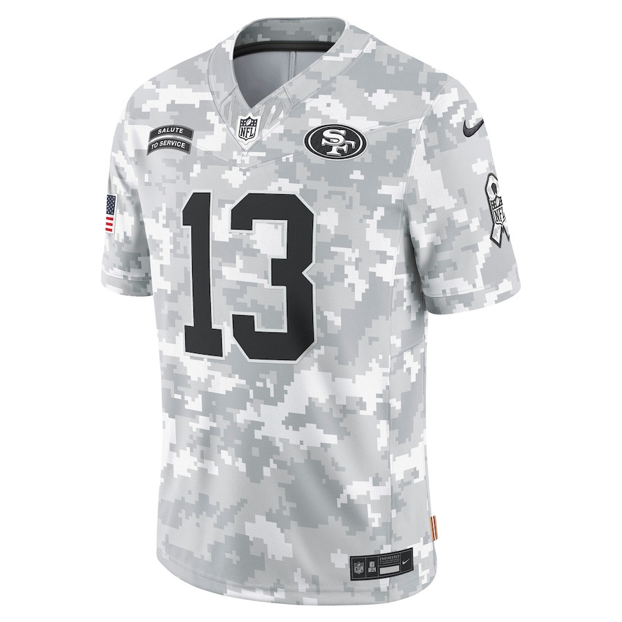 Alternative view of Brock Purdy #13 San Francisco 49ers Salute To Service Limited Jersey - Men's | Arctic Camo