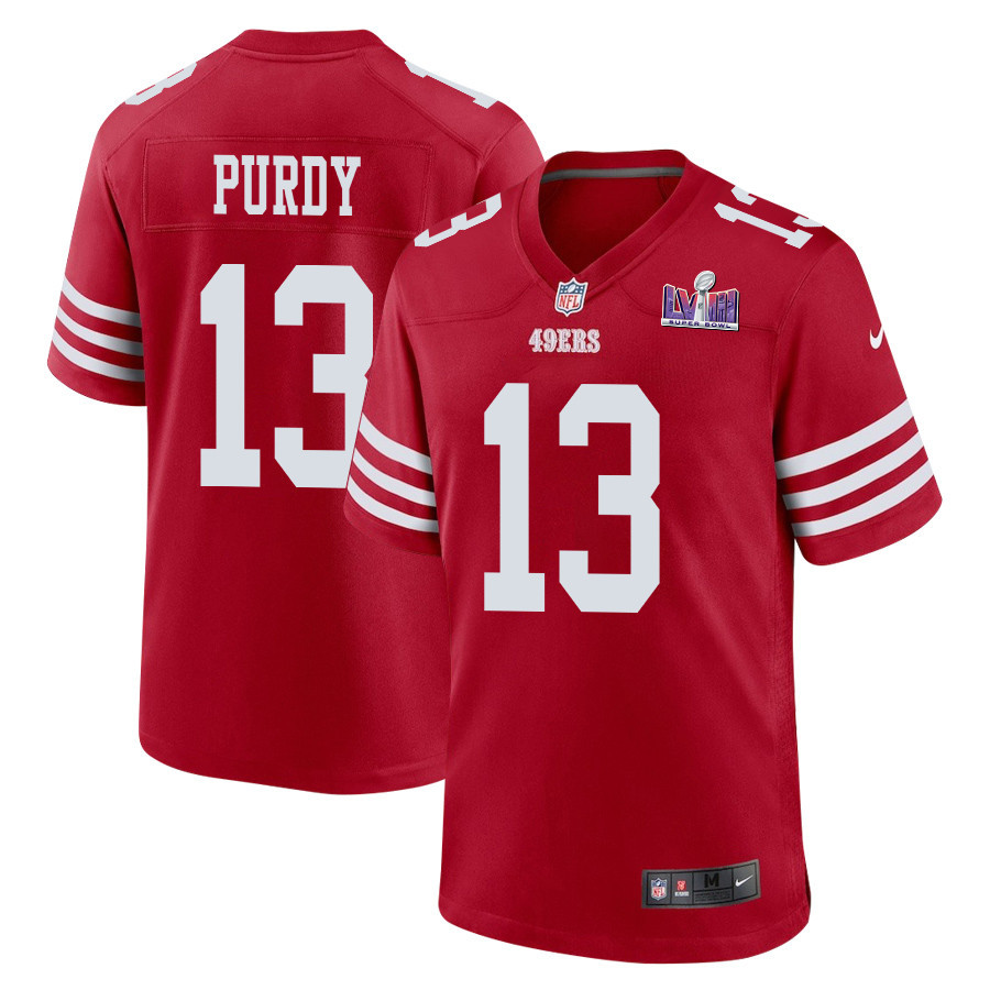 Brock Purdy #13 San Francisco 49ers Super Bowl LVIII Patch Game Jersey - Men's | Scarlet