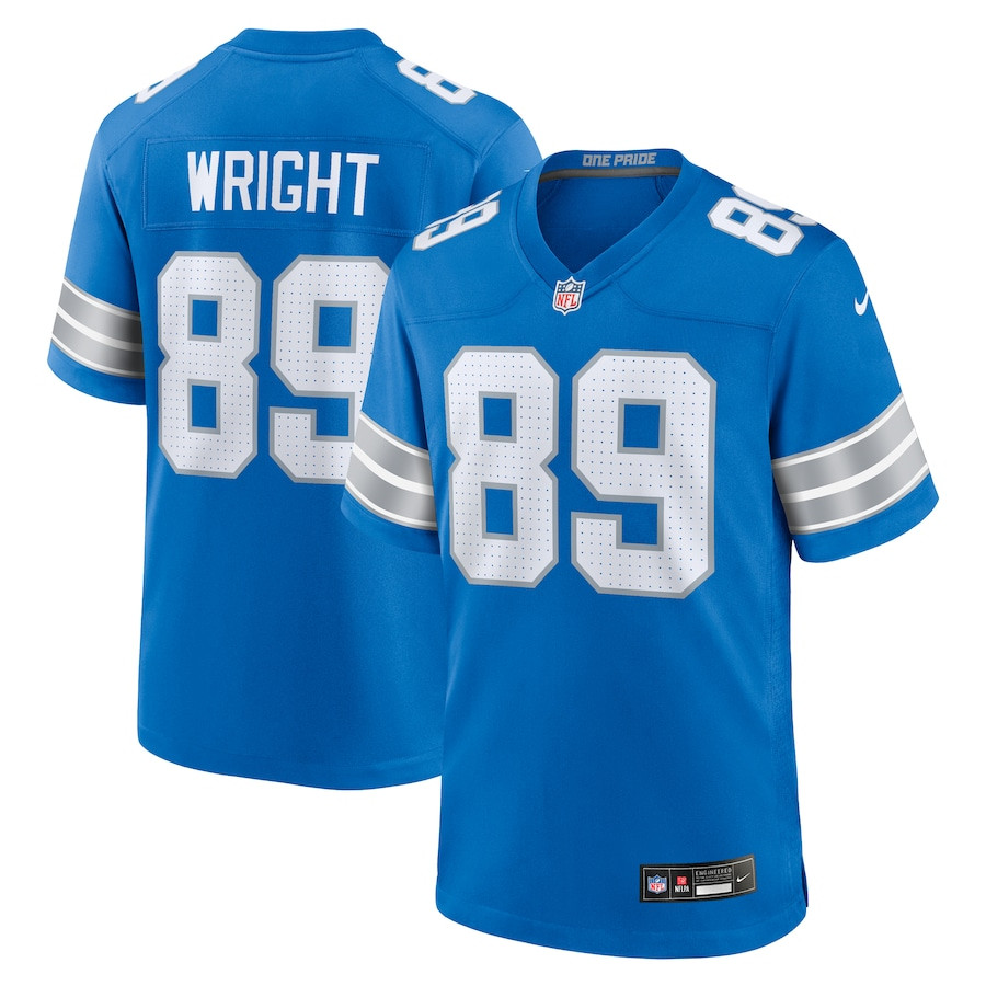 Brock Wright #89 Detroit Lions Game Jersey - Men's | Blue
