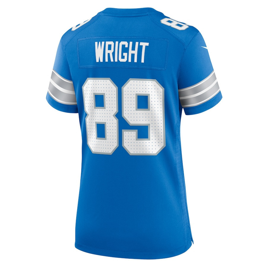 Brock Wright #89 Detroit Lions Super Bowl LIX Game Jersey - Women's | Blue - Image 3